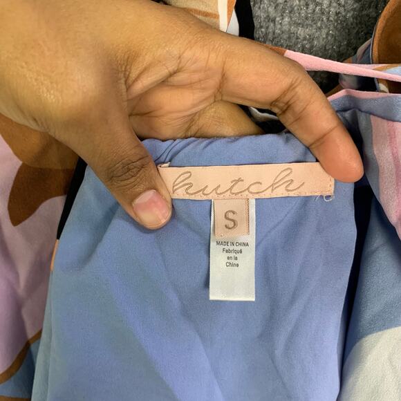 Anthropologie Hutch Bloom Wrap Midi Dress Size Small Open Lace Up Back - Picture 12 of 13